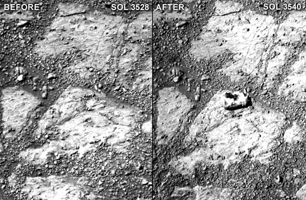 Mystery Rock 'Appears' in Front of Mars Rover